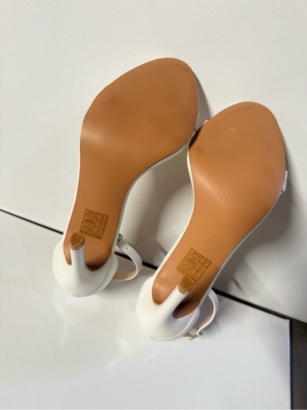 PrettyLittleThing White Ankle-Strap Stiletto Sandal Heels Shoes - Picture 5 of 5